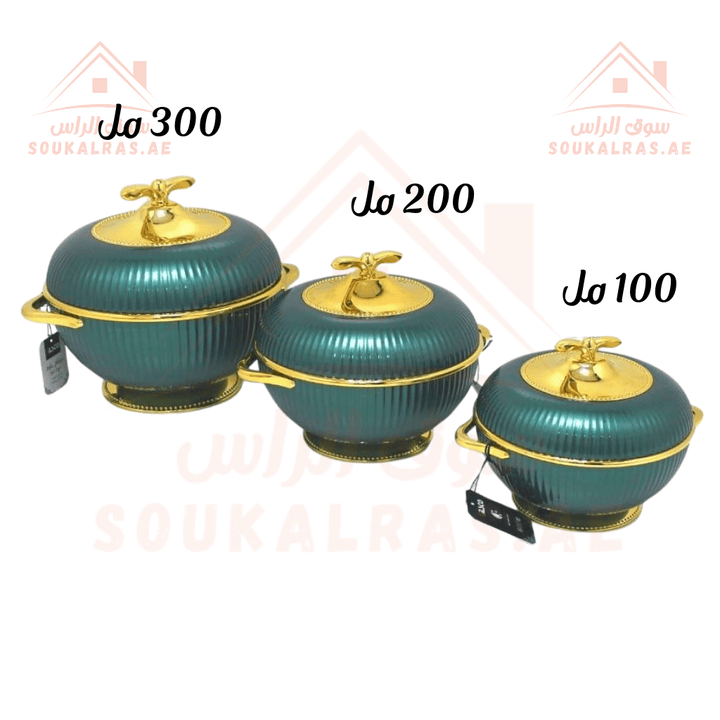 Elegant Hot Pot Food Warmer Set of 3 | 100ml, 200ml, 300ml | Premium Insulated Design - Souk Al Ras