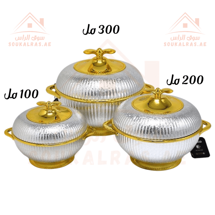 Elegant Hot Pot Food Warmer Set of 3 | 100ml, 200ml, 300ml | Premium Insulated Design - Souk Al Ras