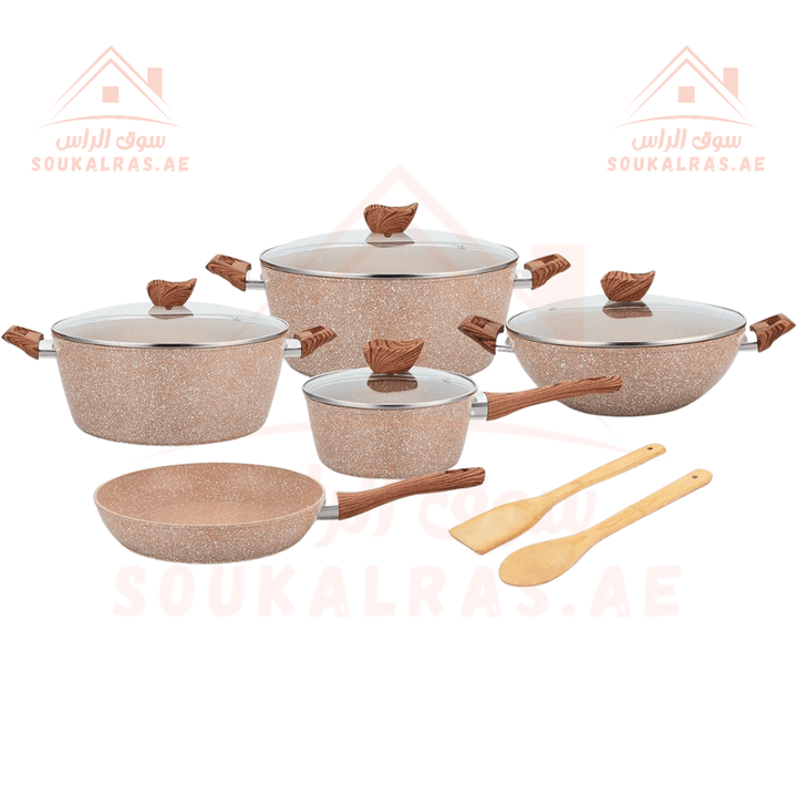 Essential 11 Piece Nonstick Induction Cookware Set - Souk Al RasCookware Sets