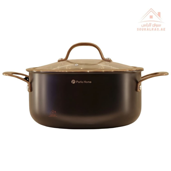 Evanda Series 8 - Piece 3 - Ply Stainless Steel Cookware Set | 18/20/24 cm Casseroles, 16 cm Saucepan, 24 cm Frypan | Premium Triple - Layer Construction - Souk Al Ras
