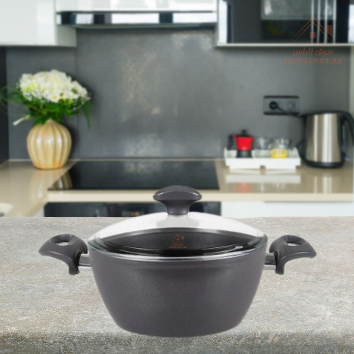 Falez Ceramic Casserole | Non - Stick Die - Cast Cookware | Available in 4 Sizes 20CM To 26CM | Made in Turkey - Souk Al Ras