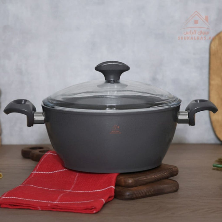 Falez Ceramic Casserole | Non - Stick Die - Cast Cookware | Available in 4 Sizes 20CM To 26CM | Made in Turkey - Souk Al Ras