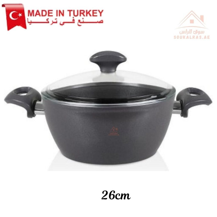 Falez Ceramic Casserole | Non - Stick Die - Cast Cookware | Available in 4 Sizes 20CM To 26CM | Made in Turkey - Souk Al Ras