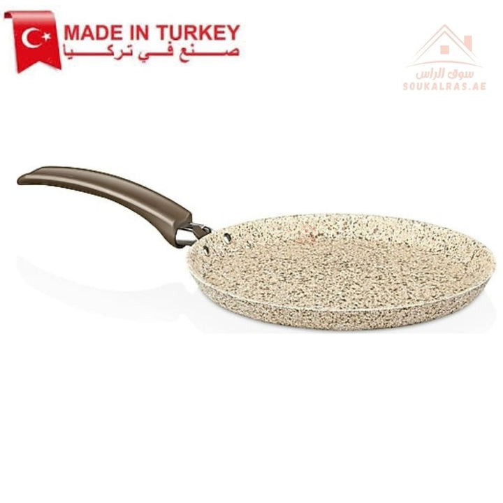 Falez Creamy Crepe Pan 24CM | Non - Stick Granite Coating | Made in Turkey - Souk Al Ras