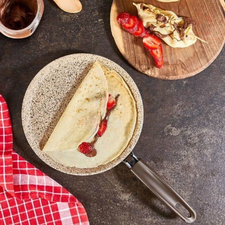 Falez Creamy Crepe Pan 24CM | Non - Stick Granite Coating | Made in Turkey - Souk Al Ras