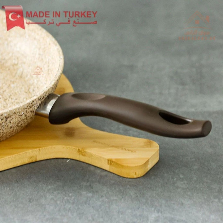 Falez Creamy Granite Non - Stick Cooking Pan| Heat Resistant & Durable |Made in Turkey - Souk Al Ras