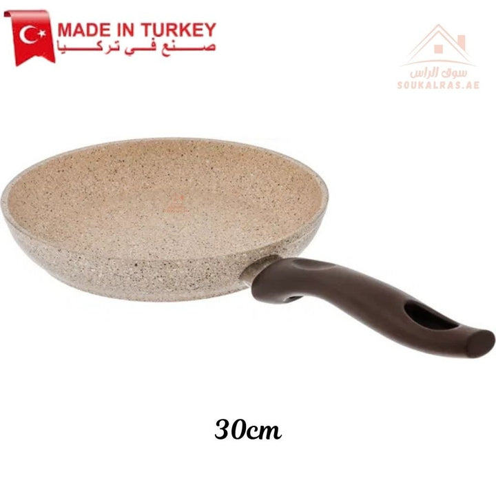 Falez Creamy Granite Non - Stick Cooking Pan| Heat Resistant & Durable |Made in Turkey - Souk Al Ras