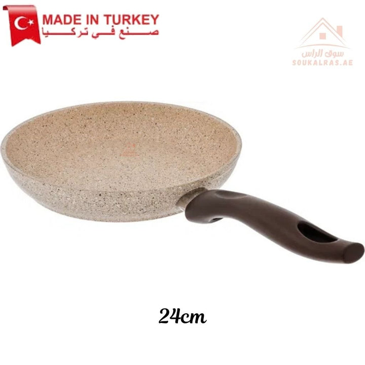 Falez Creamy Granite Non - Stick Cooking Pan| Heat Resistant & Durable |Made in Turkey - Souk Al Ras