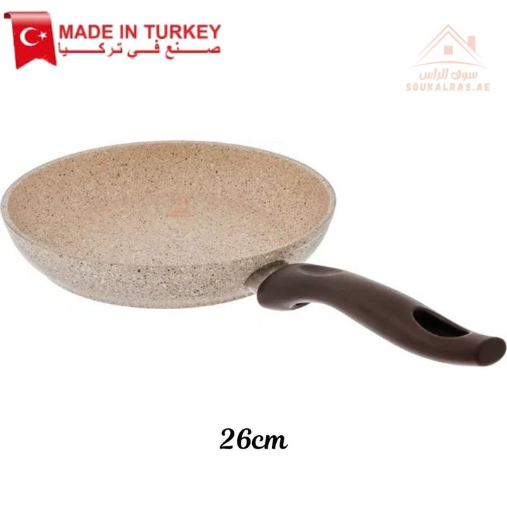 Falez Creamy Granite Non - Stick Cooking Pan| Heat Resistant & Durable |Made in Turkey - Souk Al Ras