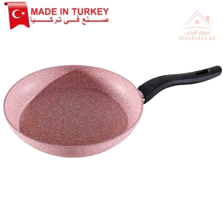 Falez Pink Granite Cookware Set | 9 - Piece Non - Stick Casserole & Frypan | Made in Turkey - Souk Al Ras