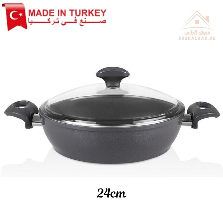Falez Shallow Ceramic Casserole 26cm & 28cm| Non - Stick Cookware | Made in Turkey - Souk Al Ras