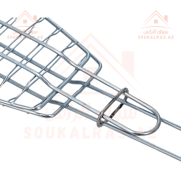 Fish Barbecue Grill with Wooden Handle - Durable Iron BBQ Basket - Souk Al RasBBQ Grills