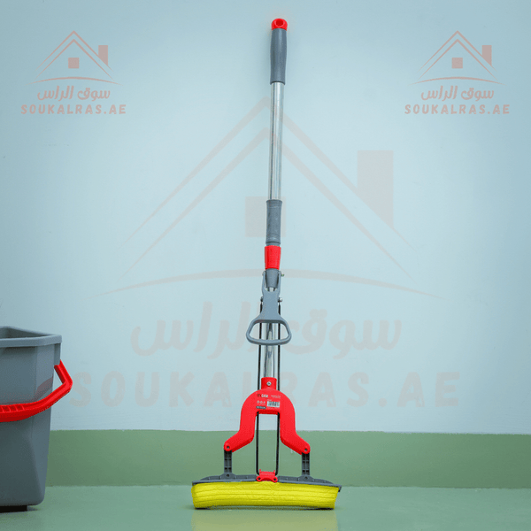 Fold PVA Mop with Butterfly Squeezing Mechanism | Adjustable Height & Absorbent Sponge - Souk Al RasHousehold