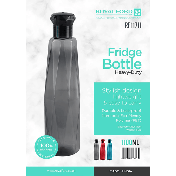 Fridge Bottle - Grey, Leak - Proof, BPA - Free & Eco - Friendly 1100ml - Souk Al RasWater Bottles