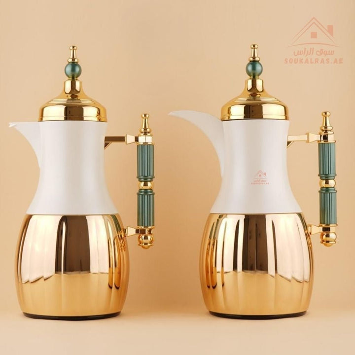 Fursan 2 - Piece Metal Vacuum Flask Set (1L + 1L) | Elegant Design | 12 Hours Heat Retention | ESMA Certified - Souk Al Ras