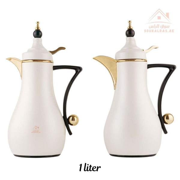 Fursan 2 - Piece Metal Vacuum Flask Set (1L + 1L) | Elegant Design | 12 Hours Heat Retention | ESMA Certified - Souk Al Ras