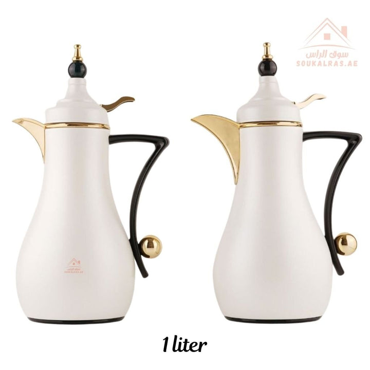 Fursan 2 - Piece Metal Vacuum Flask Set (1L + 1L) | Elegant Design | 12 Hours Heat Retention | ESMA Certified - Souk Al Ras