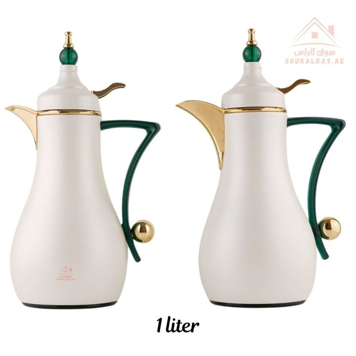 Fursan 2 - Piece Metal Vacuum Flask Set (1L + 1L) | Elegant Design | 12 Hours Heat Retention | ESMA Certified - Souk Al Ras
