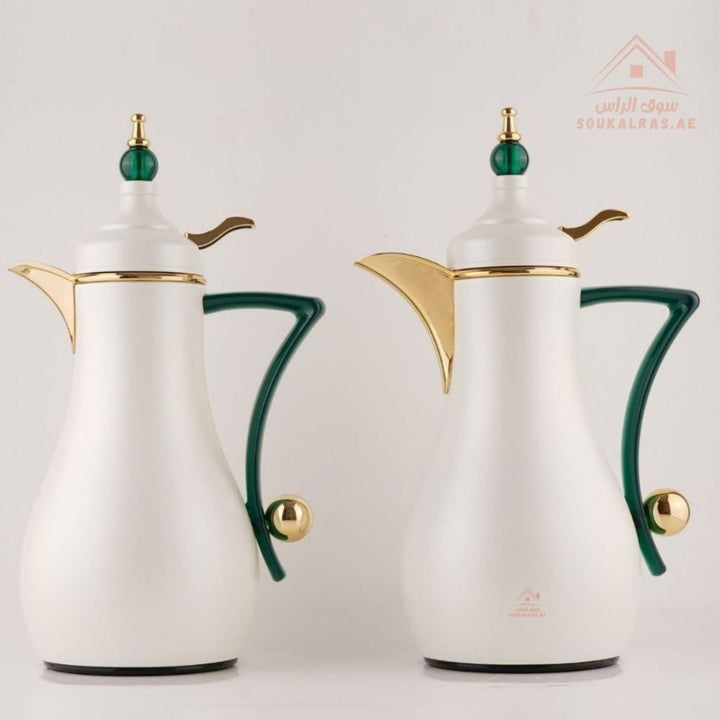 Fursan 2 - Piece Metal Vacuum Flask Set (1L + 1L) | Elegant Design | 12 Hours Heat Retention | ESMA Certified - Souk Al Ras