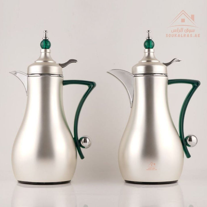 Fursan 2 - Piece Metal Vacuum Flask Set (1L + 1L) | Elegant Design | 12 Hours Heat Retention | ESMA Certified - Souk Al Ras