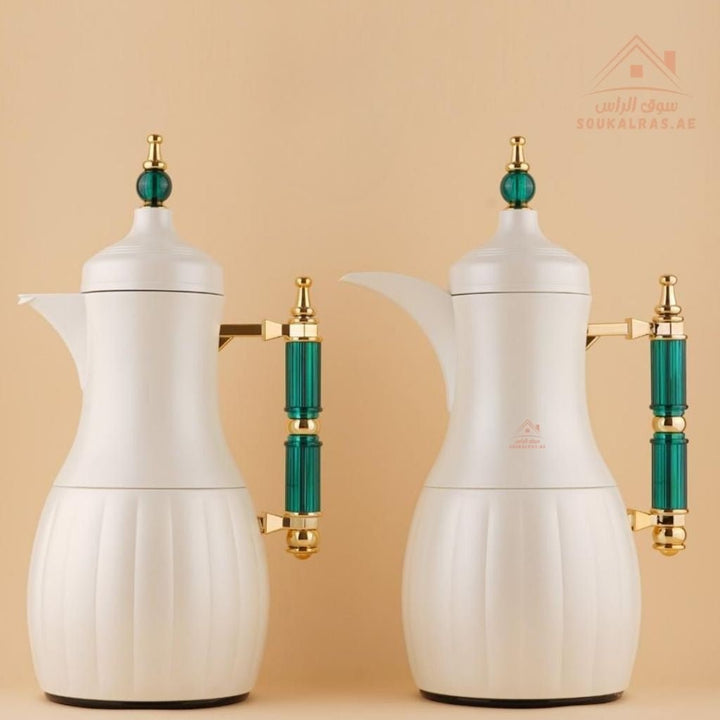 Fursan 2 - Piece Metal Vacuum Flask Set (1L + 1L) | Elegant Design | 12 Hours Heat Retention | ESMA Certified - Souk Al Ras