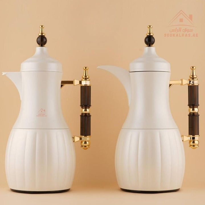 Fursan 2 - Piece Metal Vacuum Flask Set (1L + 1L) | Elegant Design | 12 Hours Heat Retention | ESMA Certified - Souk Al Ras