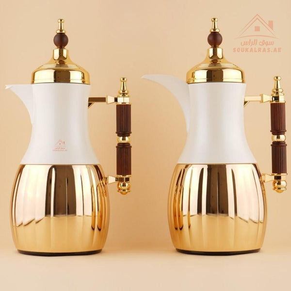 Fursan 2 - Piece Metal Vacuum Flask Set (1L + 1L) | Elegant Design | 12 Hours Heat Retention | ESMA Certified - Souk Al Ras