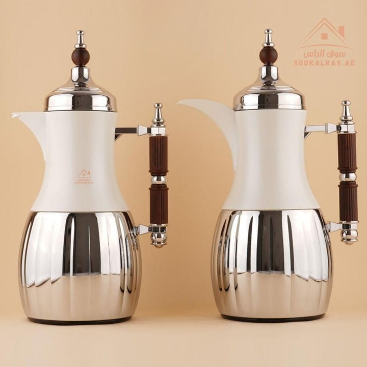 Fursan 2 - Piece Metal Vacuum Flask Set (1L + 1L) | Elegant Design | 12 Hours Heat Retention | ESMA Certified - Souk Al Ras