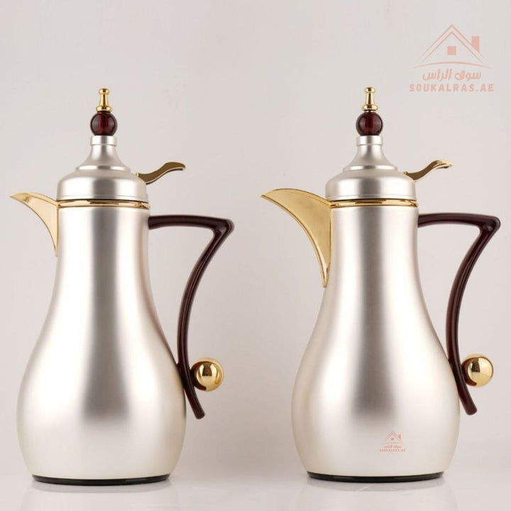 Fursan 2 - Piece Metal Vacuum Flask Set (1L + 1L) | Elegant Design | 12 Hours Heat Retention | ESMA Certified - Souk Al Ras