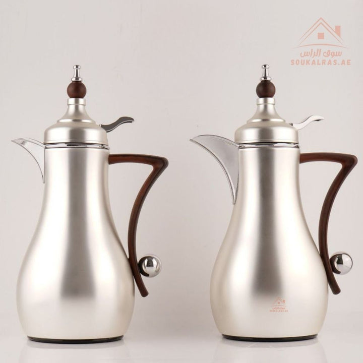 Fursan 2 - Piece Metal Vacuum Flask Set (1L + 1L) | Elegant Design | 12 Hours Heat Retention | ESMA Certified - Souk Al Ras