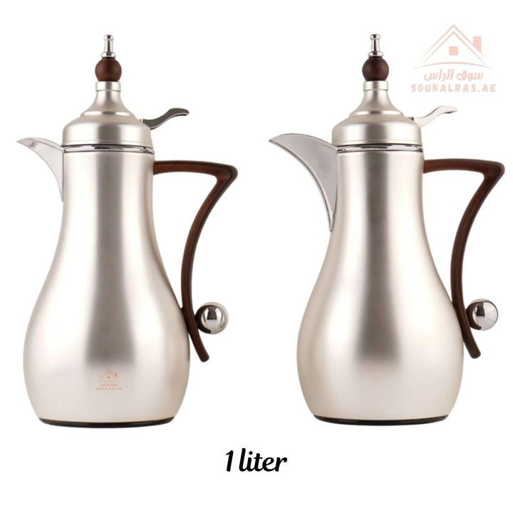 Fursan 2 - Piece Metal Vacuum Flask Set (1L + 1L) | Elegant Design | 12 Hours Heat Retention | ESMA Certified - Souk Al Ras