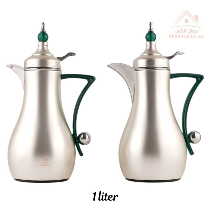 Fursan 2 - Piece Metal Vacuum Flask Set (1L + 1L) | Elegant Design | 12 Hours Heat Retention | ESMA Certified - Souk Al Ras