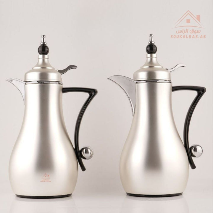 Fursan 2 - Piece Metal Vacuum Flask Set (1L + 1L) | Elegant Design | 12 Hours Heat Retention | ESMA Certified - Souk Al Ras