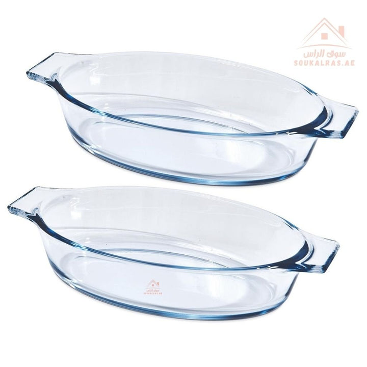 Glass Baking Dish 800ml | Heat - Resistant | Perfect for baking, reheating, salads, desserts, and more. - Souk Al Ras