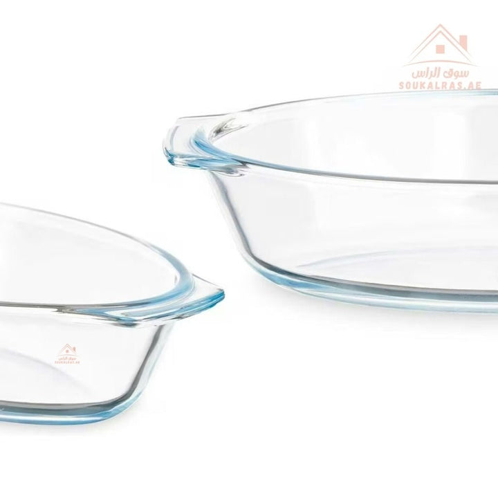 Glass Baking Dish 800ml | Heat - Resistant | Perfect for baking, reheating, salads, desserts, and more. - Souk Al Ras