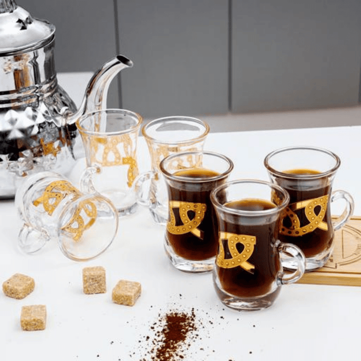 Glass Liwa Royal Istikana - Classic Design 6 Pcs - Souk Al RasCups & Mugs