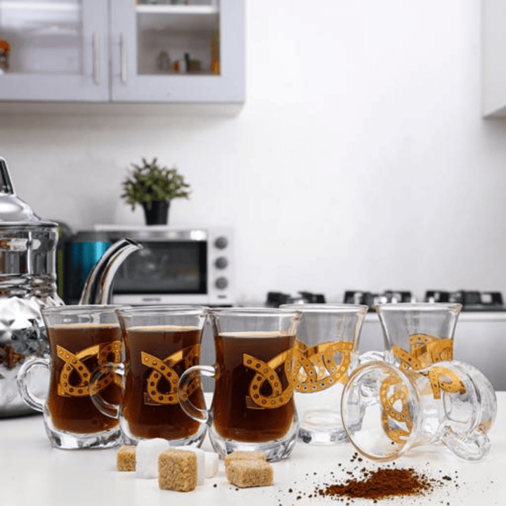 Glass Liwa Royal Istikana - Classic Design 6 Pcs - Souk Al RasCups & Mugs