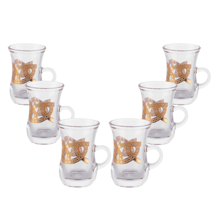 Glass Liwa Royal Istikana - Classic Design 6 Pcs - Souk Al RasCups & Mugs