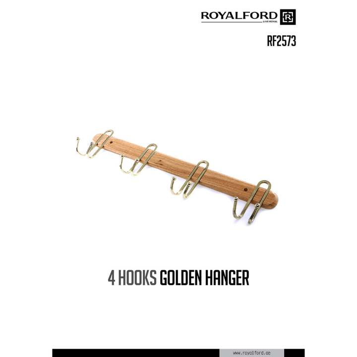 Golden Hooks - High - Quality Wooden Frame 4 Pieces - Souk Al RasHousehold