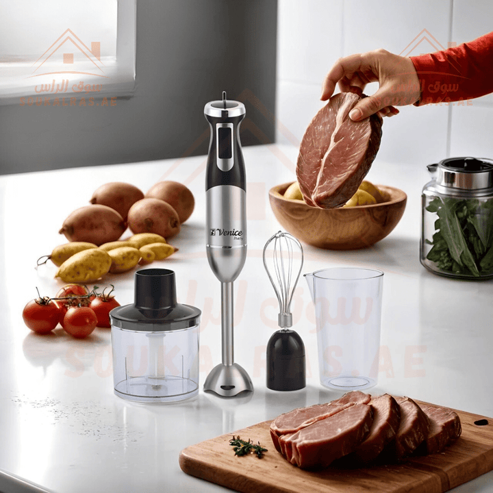 Hand Blender 4 - in - 1, 600W| Multi - Function Kitchen Tool|Durable Stainless Steel Blades - Souk Al Ras