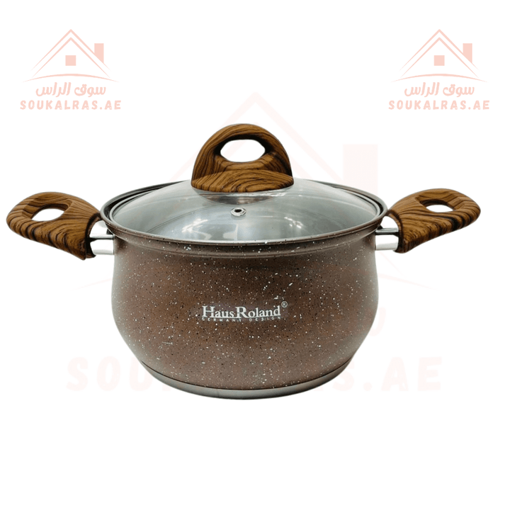 HausRoland 15 - Piece Granite Cookware Set | German Design | Premium Kitchenware | Stainless Steel Interior - Souk Al Ras