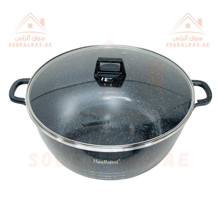 HausRoland 6 - Piece Granite Cookware Set | Black | Scratch Resistant & Carcinogen Free| jumbo size - Souk Al Ras