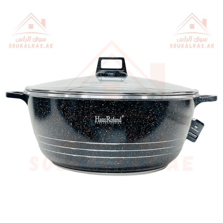 HausRoland 6 - Piece Granite Cookware Set | Black | Scratch Resistant & Carcinogen Free| jumbo size - Souk Al Ras