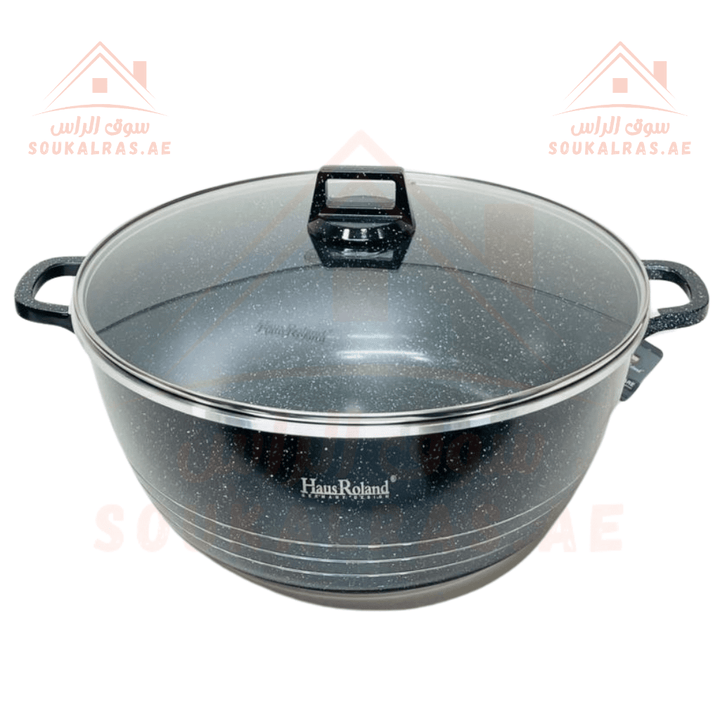 HausRoland 6 - Piece Granite Cookware Set | Black | Scratch Resistant & Carcinogen Free| jumbo size - Souk Al Ras