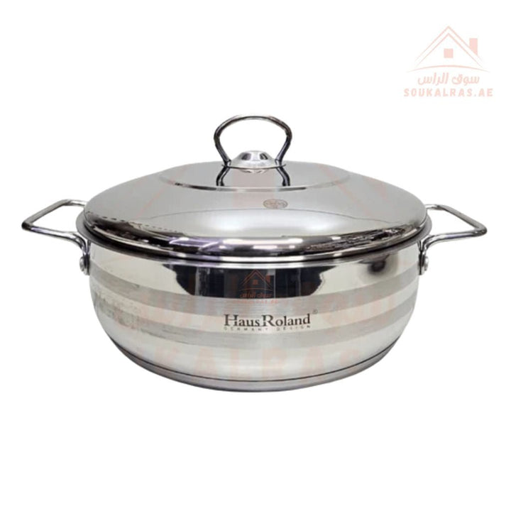 HausRoland 9 - Piece Stainless Steel 18/10| 6.3 L, 3.6 L , 3.6 L , 2.7 L , 2.1 L | Premium Quality Cookware Set Made with German Technology | Durable & Elegant Design - Souk Al RasPots & Pans