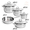 HausRoland 9 - Piece Stainless Steel 18/10| 6.3 L, 3.6 L , 3.6 L , 2.7 L , 2.1 L | Premium Quality Cookware Set Made with German Technology | Durable & Elegant Design - Souk Al RasPots & Pans