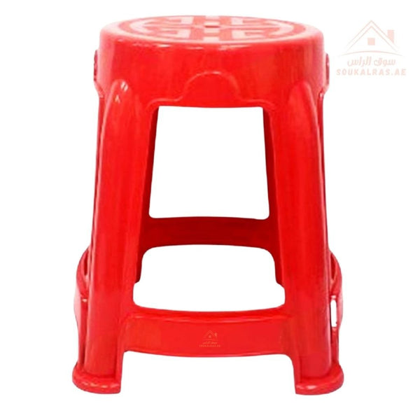 Heavy Duty Plastic Stool – Red | Durable Design | 30cm Width x 45cm Height - Souk Al Ras