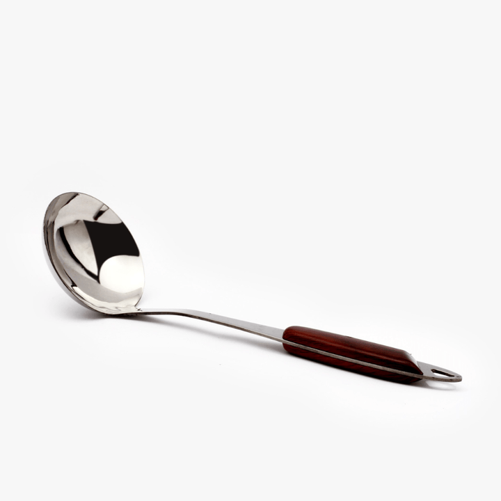 Highly Durable Stainless Steel Ladle with Wooden Handle - Souk Al RasSpatulas Whisks & Turning Spoons