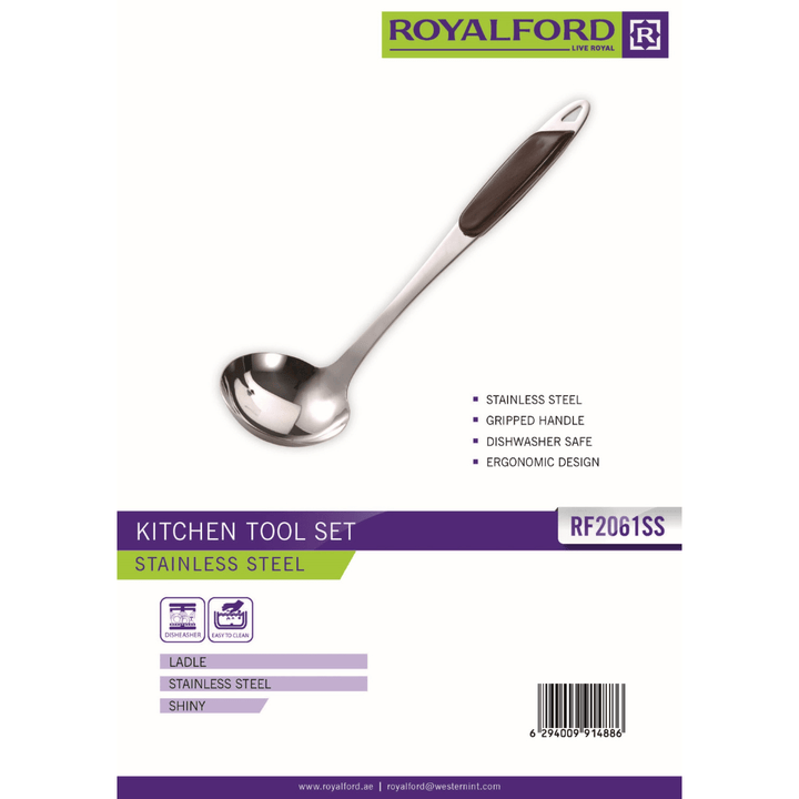 Highly Durable Stainless Steel Ladle with Wooden Handle - Souk Al RasSpatulas Whisks & Turning Spoons