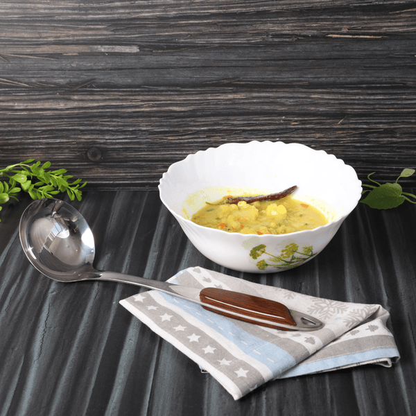 Highly Durable Stainless Steel Ladle with Wooden Handle - Souk Al RasSpatulas Whisks & Turning Spoons